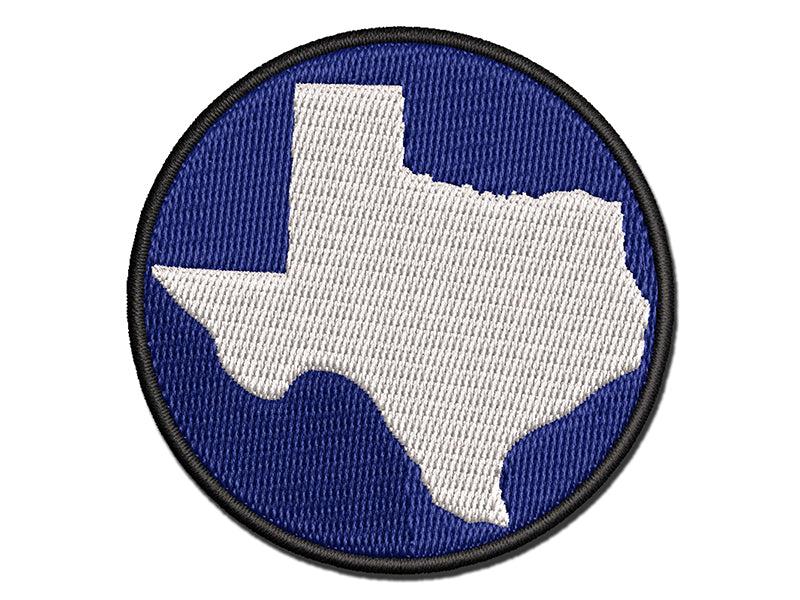 Texas State Silhouette Multi-Color Embroidered Iron-On or Hook & Loop Patch Applique