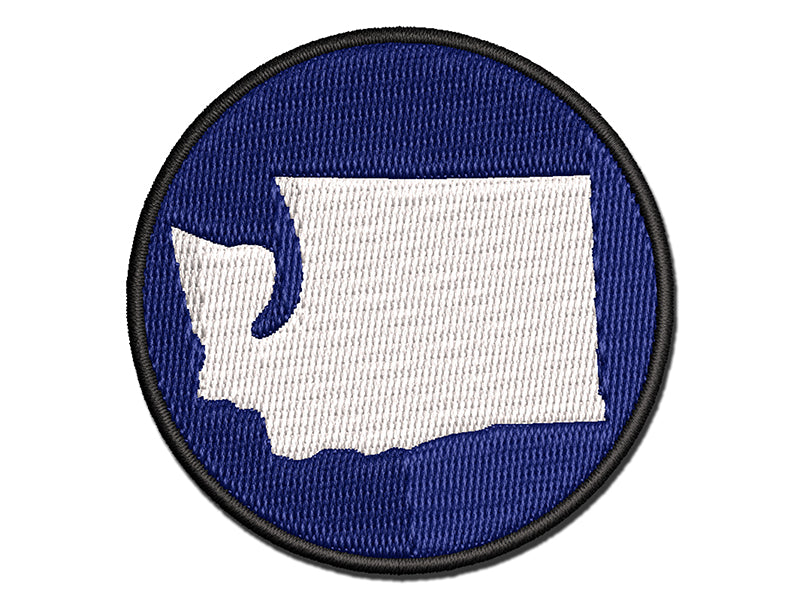 Washington State Silhouette Multi-Color Embroidered Iron-On or Hook & Loop Patch Applique