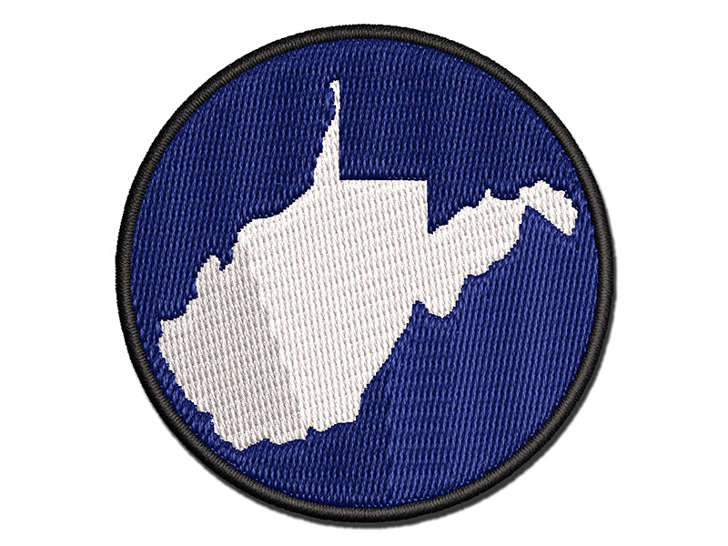 West Virginia State Silhouette Multi-Color Embroidered Iron-On or Hook & Loop Patch Applique