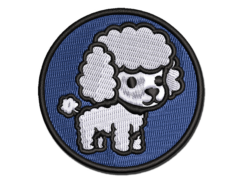 Cute and Fluffy Poodle Dog Multi-Color Embroidered Iron-On or Hook & Loop Patch Applique