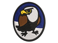 Cute and Grumpy Bald Eagle Multi-Color Embroidered Iron-On or Hook & Loop Patch Applique