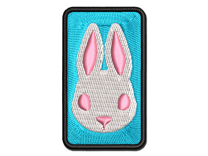 Cute Bunny Rabbit Head Multi-Color Embroidered Iron-On or Hook & Loop Patch Applique