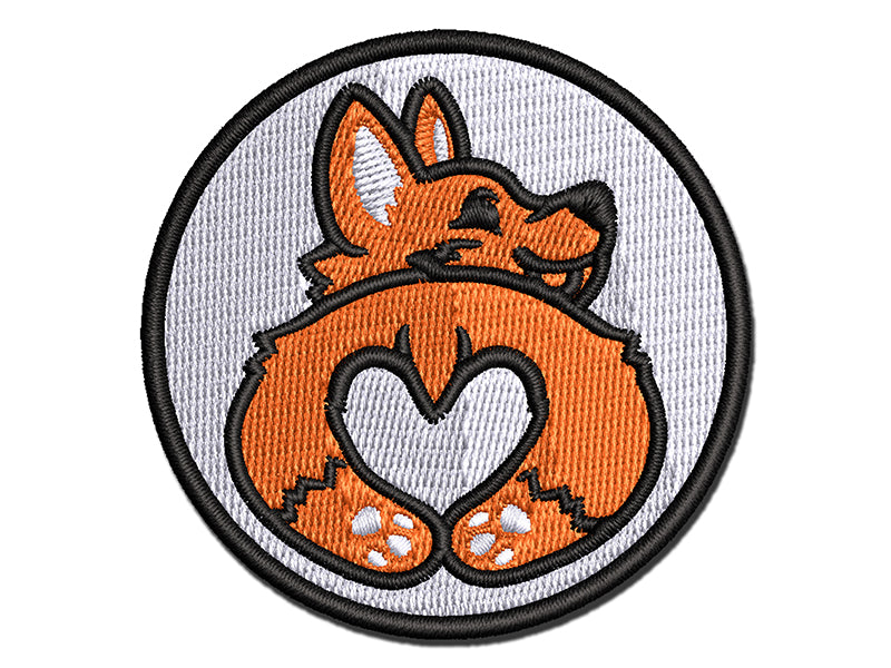 Cute Corgi with a Heart Butt Multi-Color Embroidered Iron-On or Hook & Loop Patch Applique