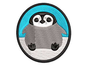 Cute Fluffy Baby Penguin Multi-Color Embroidered Iron-On or Hook & Loop Patch Applique