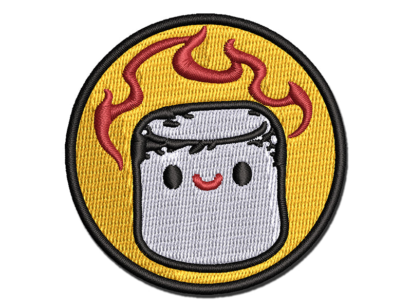 Cute Kawaii Toasted Marshmallow Multi-Color Embroidered Iron-On or Hook & Loop Patch Applique