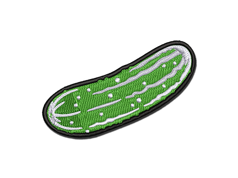 Dill Pickle Cucumber Multi-Color Embroidered Iron-On or Hook & Loop Patch Applique