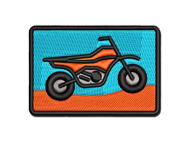 Dirt Bike Off-road Motorcycle Vehicle Multi-Color Embroidered Iron-On or Hook & Loop Patch Applique