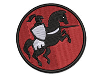 Jousting Knight with Lance on Horse Multi-Color Embroidered Iron-On or Hook & Loop Patch Applique