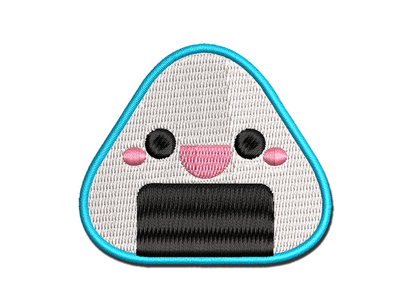 Kawaii Cute Onigiri Rice Ball Multi-Color Embroidered Iron-On or Hook & Loop Patch Applique
