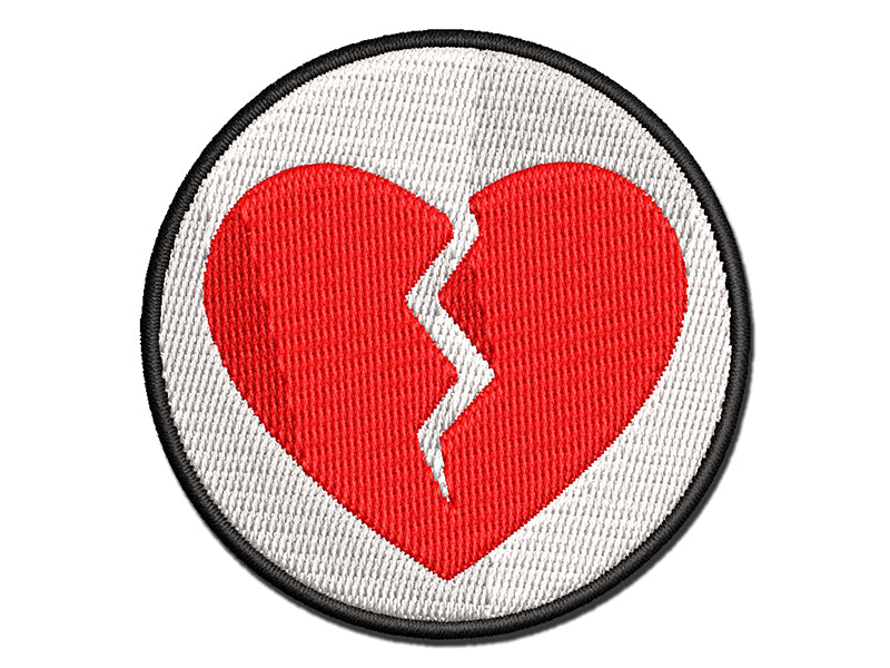 Broken Heart Love Multi-Color Embroidered Iron-On or Hook & Loop Patch Applique