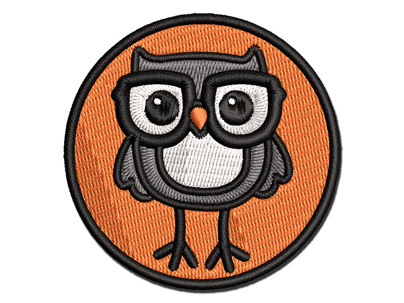 Owl Smart with Glasses Multi-Color Embroidered Iron-On or Hook & Loop Patch Applique