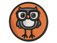 Owl Smart with Glasses Multi-Color Embroidered Iron-On or Hook & Loop Patch Applique