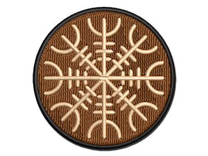 Aegishjalmur Helm of Awe Rune Viking Symbol of Protection Multi-Color Embroidered Iron-On or Hook & Loop Patch Applique