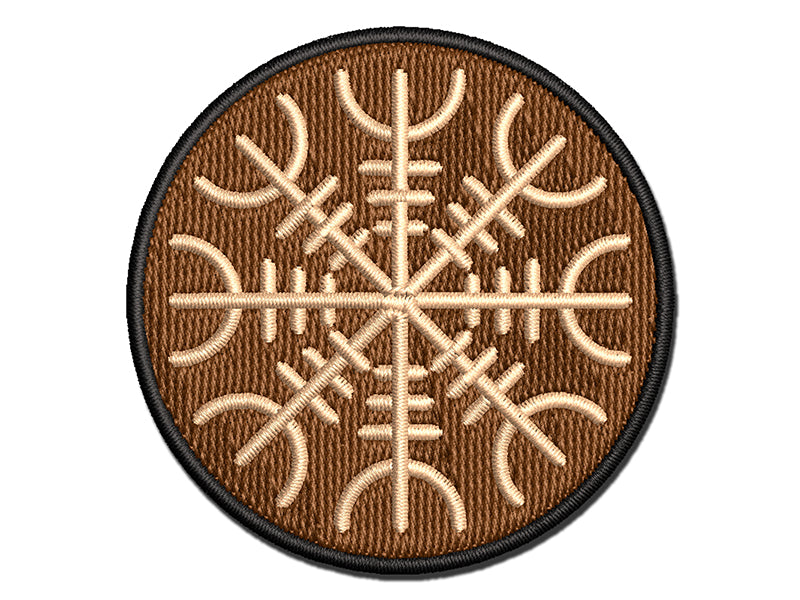 Aegishjalmur Helm of Awe Rune Viking Symbol of Protection Multi-Color Embroidered Iron-On or Hook & Loop Patch Applique