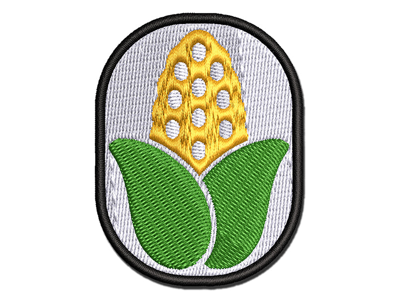 Peeled Corn on the Cob Multi-Color Embroidered Iron-On or Hook & Loop Patch Applique