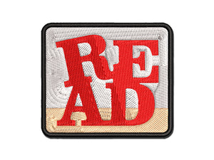 Read Stacked Text Multi-Color Embroidered Iron-On or Hook & Loop Patch Applique