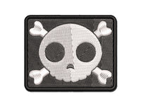 Cute Simple Skull and Crossbones Multi-Color Embroidered Iron-On or Hook & Loop Patch Applique