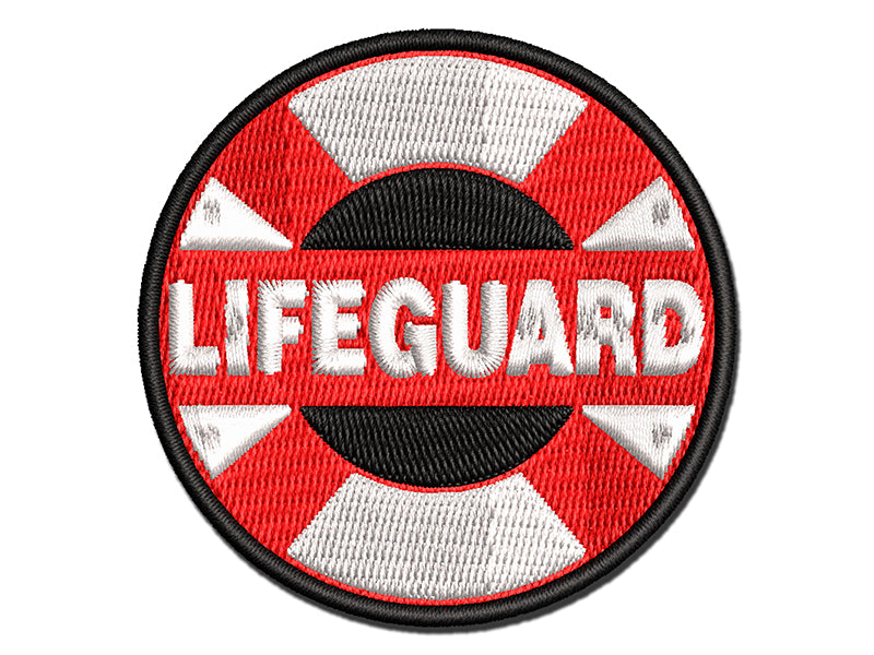 Lifeguard Lifesaver Buoy Multi-Color Embroidered Iron-On or Hook & Loop Patch Applique