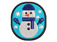 Snowman Hat and Scarf Multi-Color Embroidered Iron-On or Hook & Loop Patch Applique