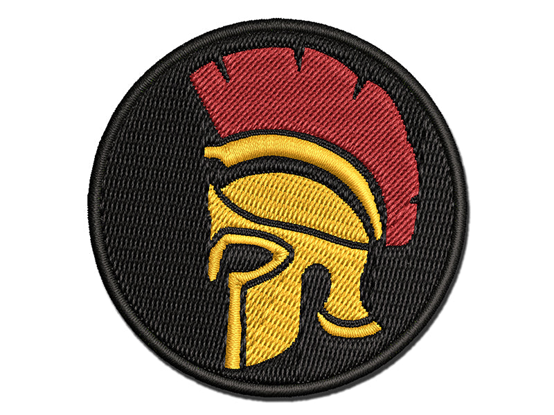 Ancient Greek Roman Spartan Helmet Multi-Color Embroidered Iron-On or Hook & Loop Patch Applique