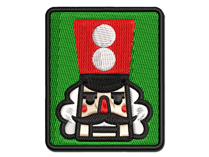 Christmas Nutcracker Head Multi-Color Embroidered Iron-On or Hook & Loop Patch Applique