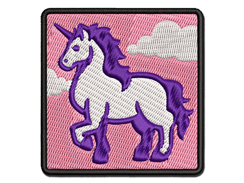 Elegant Majestic Mythical Unicorn Multi-Color Embroidered Iron-On or Hook & Loop Patch Applique