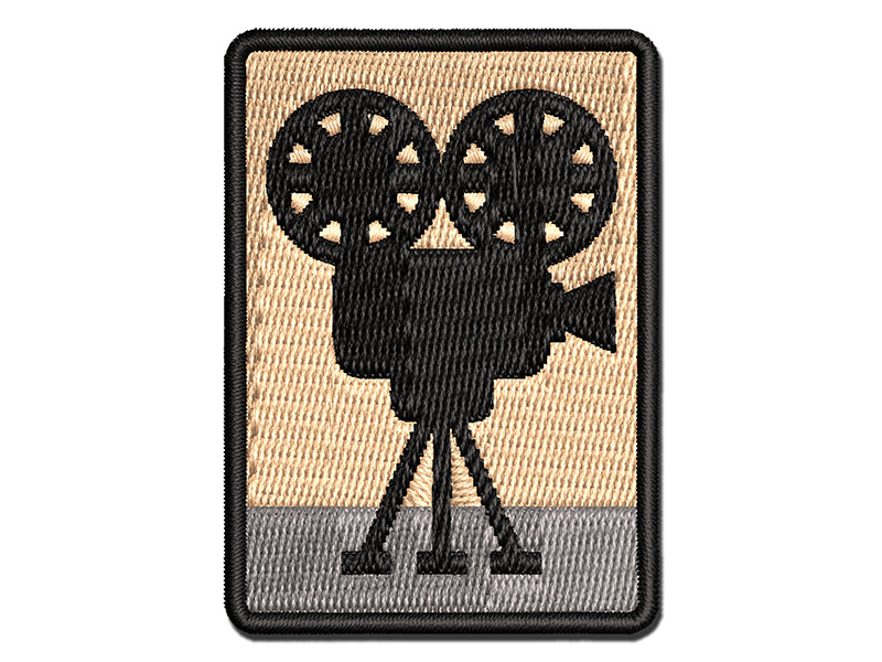 Film Movie Camera Multi-Color Embroidered Iron-On or Hook & Loop Patch Applique