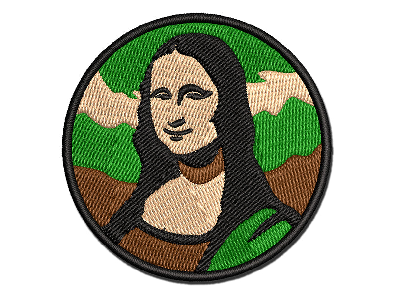 Mona Lisa Painting by Leonardo Da Vinci Multi-Color Embroidered Iron-On or Hook & Loop Patch Applique