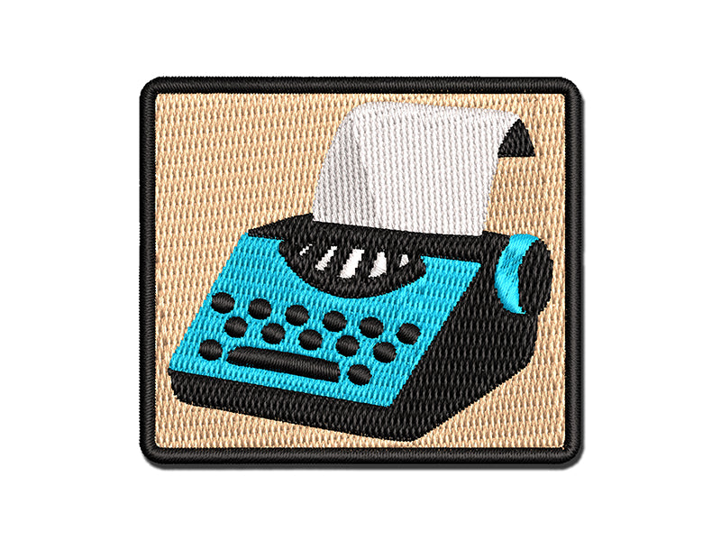Old Typewriter Icon for Novels Books and Letters Multi-Color Embroidered Iron-On or Hook & Loop Patch Applique