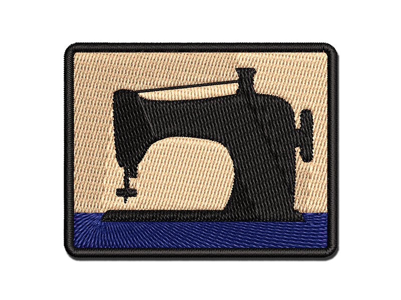 Sewing Machine Silhouette Multi-Color Embroidered Iron-On or Hook & Loop Patch Applique