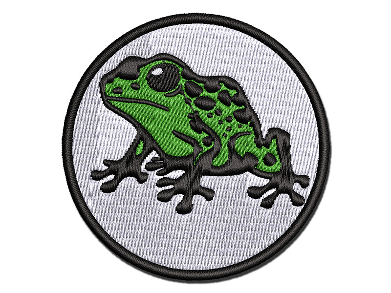 Spotted Poison Dart Frog Multi-Color Embroidered Iron-On or Hook & Loop Patch Applique