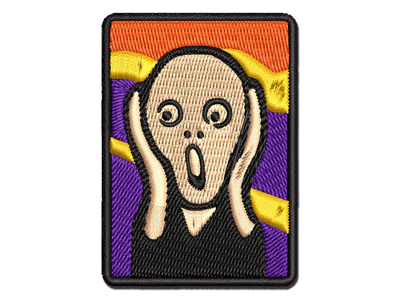 The Scream Painting by Edvard Munch Multi-Color Embroidered Iron-On or Hook & Loop Patch Applique