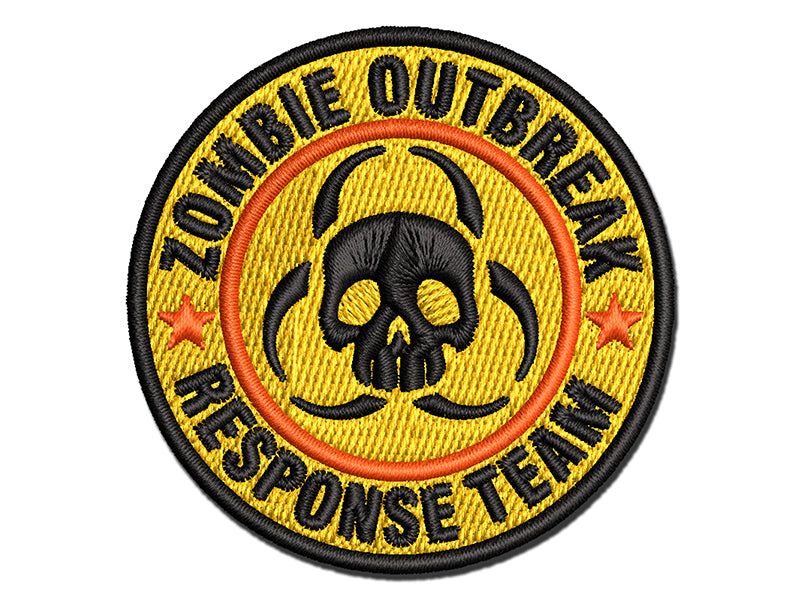 Zombie Outbreak Response Team Skull Multi-Color Embroidered Iron-On or Hook & Loop Patch Applique