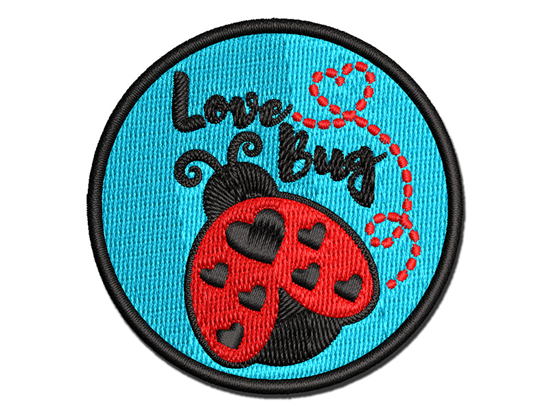 Love Bug Ladybug Lady Multi-Color Embroidered Iron-On or Hook & Loop Patch Applique