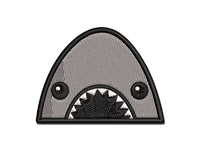 Peeking Shark Multi-Color Embroidered Iron-On or Hook & Loop Patch Applique