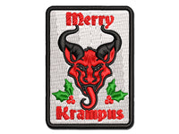 Merry Krampus Christmas Folklore Multi-Color Embroidered Iron-On or Hook & Loop Patch Applique