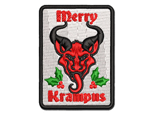 Merry Krampus Christmas Folklore Multi-Color Embroidered Iron-On or Hook & Loop Patch Applique