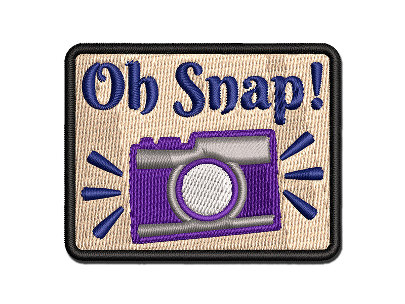 Oh Snap Camera Photography Multi-Color Embroidered Iron-On or Hook & Loop Patch Applique