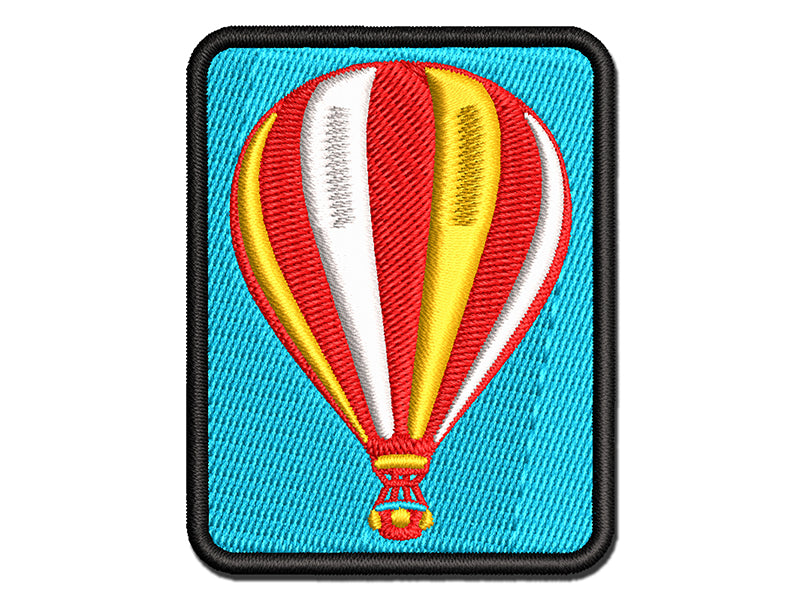 Striped Hot Air Balloon Multi-Color Embroidered Iron-On or Hook & Loop Patch Applique