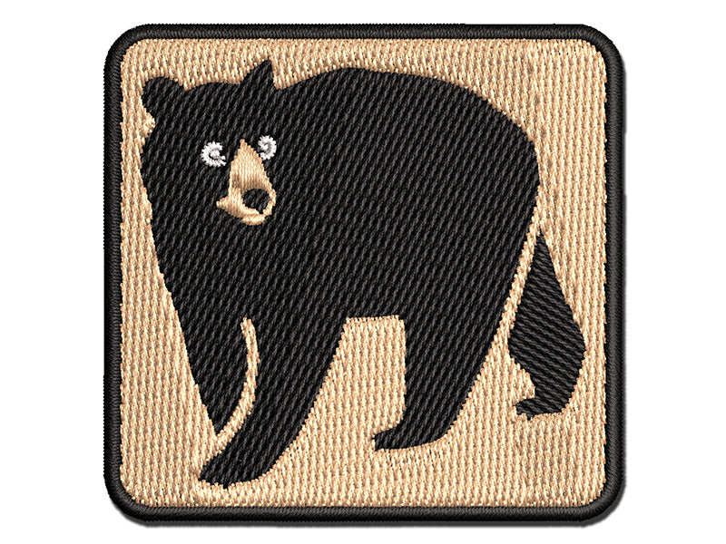 Walking American Black Bear Multi-Color Embroidered Iron-On or Hook & Loop Patch Applique