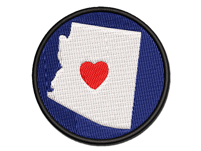 Arizona State with Heart Multi-Color Embroidered Iron-On or Hook & Loop Patch Applique