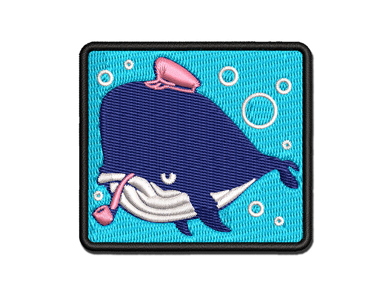 Captain Whale of the Salty Sea Multi-Color Embroidered Iron-On or Hook & Loop Patch Applique