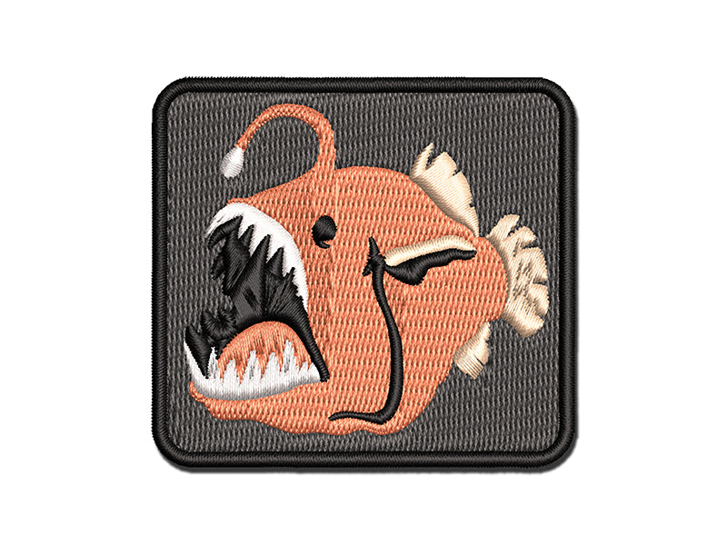 Creepy Scary Angler Fish Multi-Color Embroidered Iron-On or Hook & Loop Patch Applique