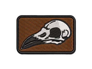 Crow Raven Bird Skull Multi-Color Embroidered Iron-On or Hook & Loop Patch Applique