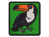 Curious Toco Toucan Bird Multi-Color Embroidered Iron-On or Hook & Loop Patch Applique