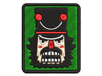 Grumpy Angry Christmas Nutcracker Face Multi-Color Embroidered Iron-On or Hook & Loop Patch Applique