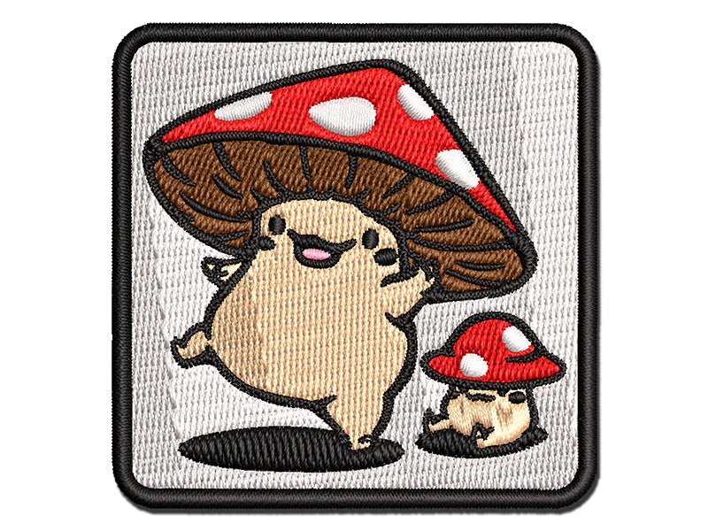 Happy Kawaii Mushroom Friends Multi-Color Embroidered Iron-On or Hook & Loop Patch Applique