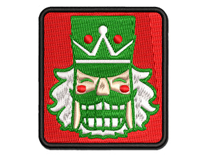 Happy Smiling Christmas Nutcracker Face Multi-Color Embroidered Iron-On or Hook & Loop Patch Applique