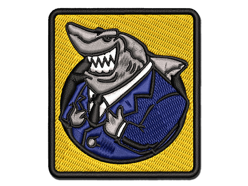 Lawyer Loan Shark in a Business Suit Multi-Color Embroidered Iron-On or Hook & Loop Patch Applique