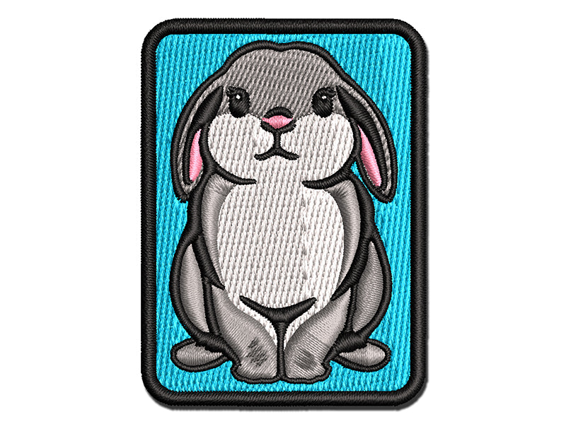 Lop Eared Bunny Rabbit Multi-Color Embroidered Iron-On or Hook & Loop Patch Applique